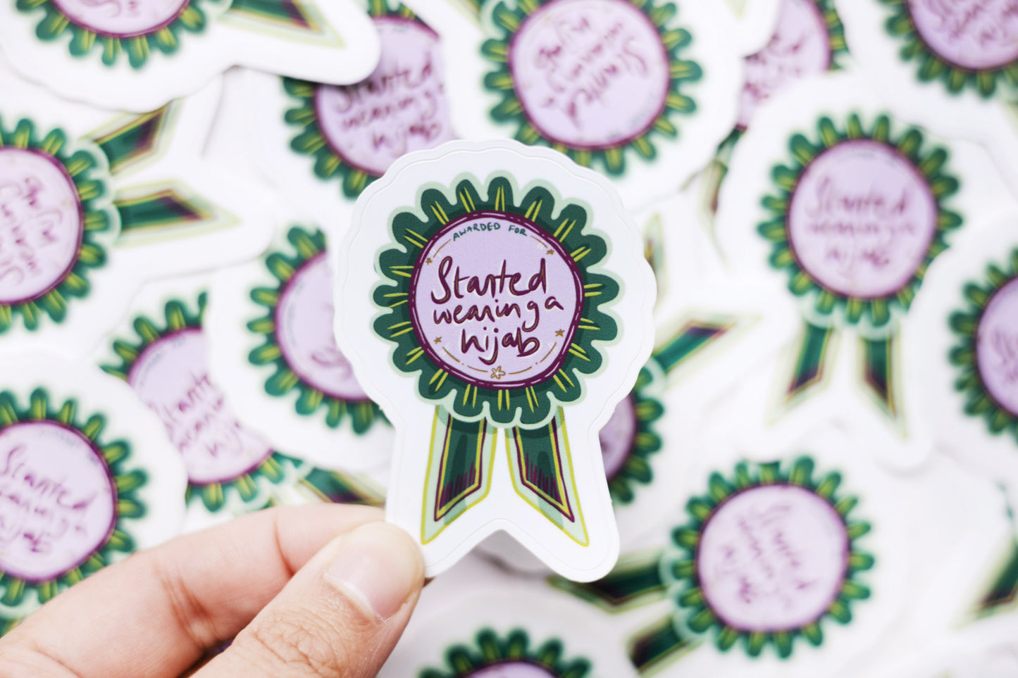 “Started Wearing a Hijab” Ribbon Sticker – Celebrate This Beautiful Milestone