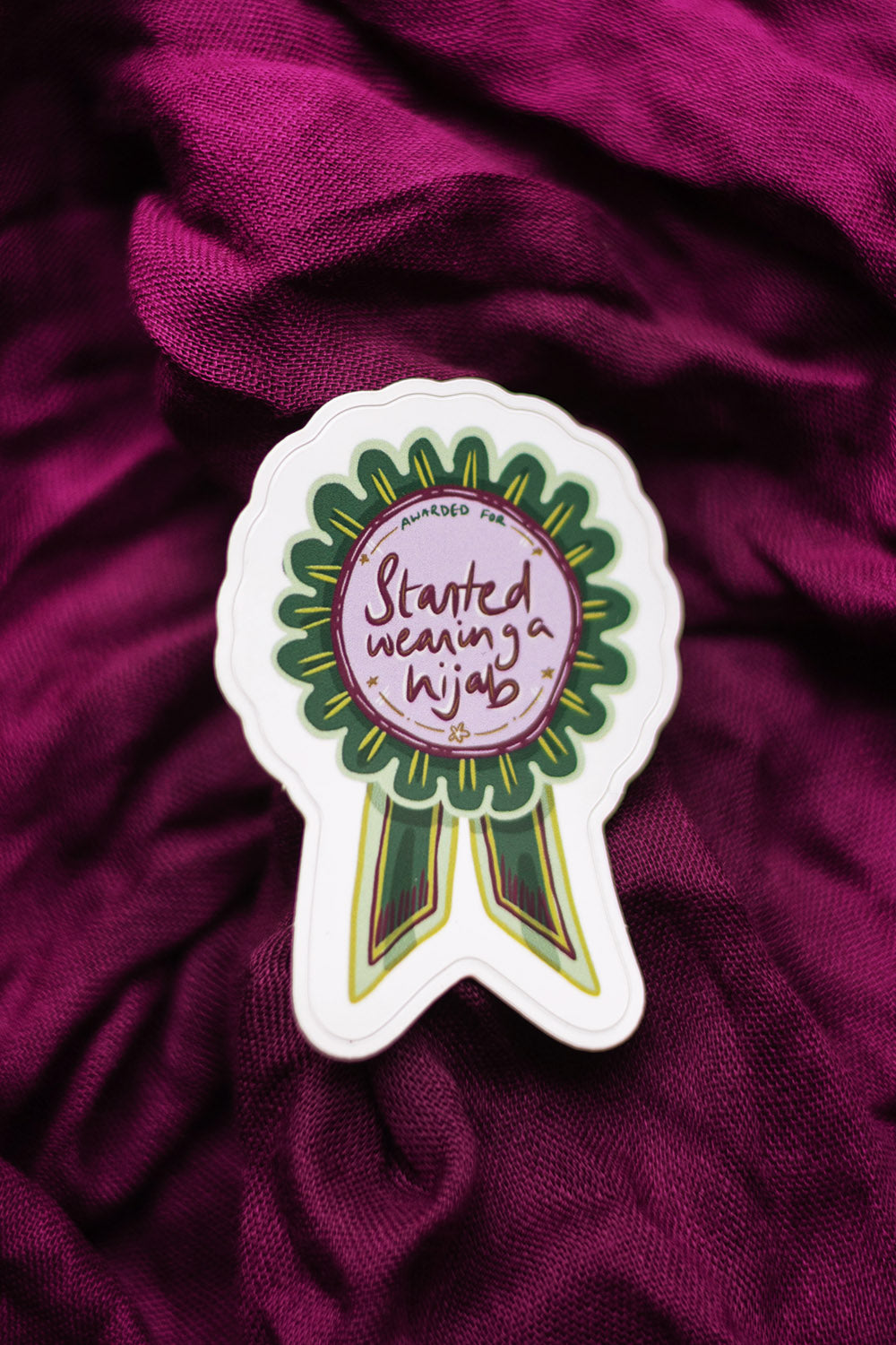 “Started Wearing a Hijab” Ribbon Sticker – Celebrate This Beautiful Milestone