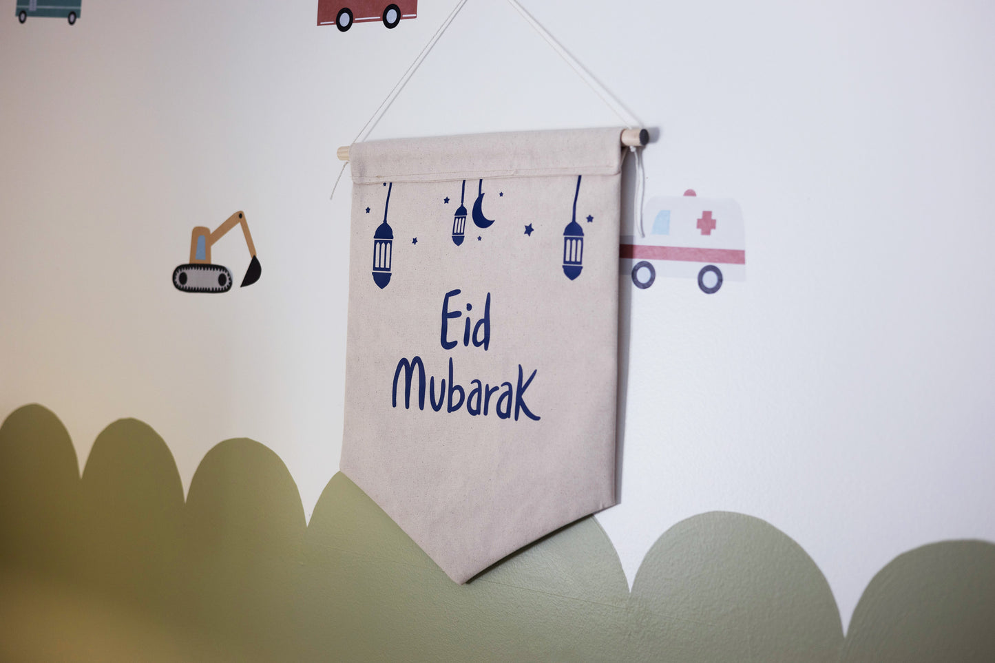 Ramadan & Eid Canvas Banner with Treat Pocket