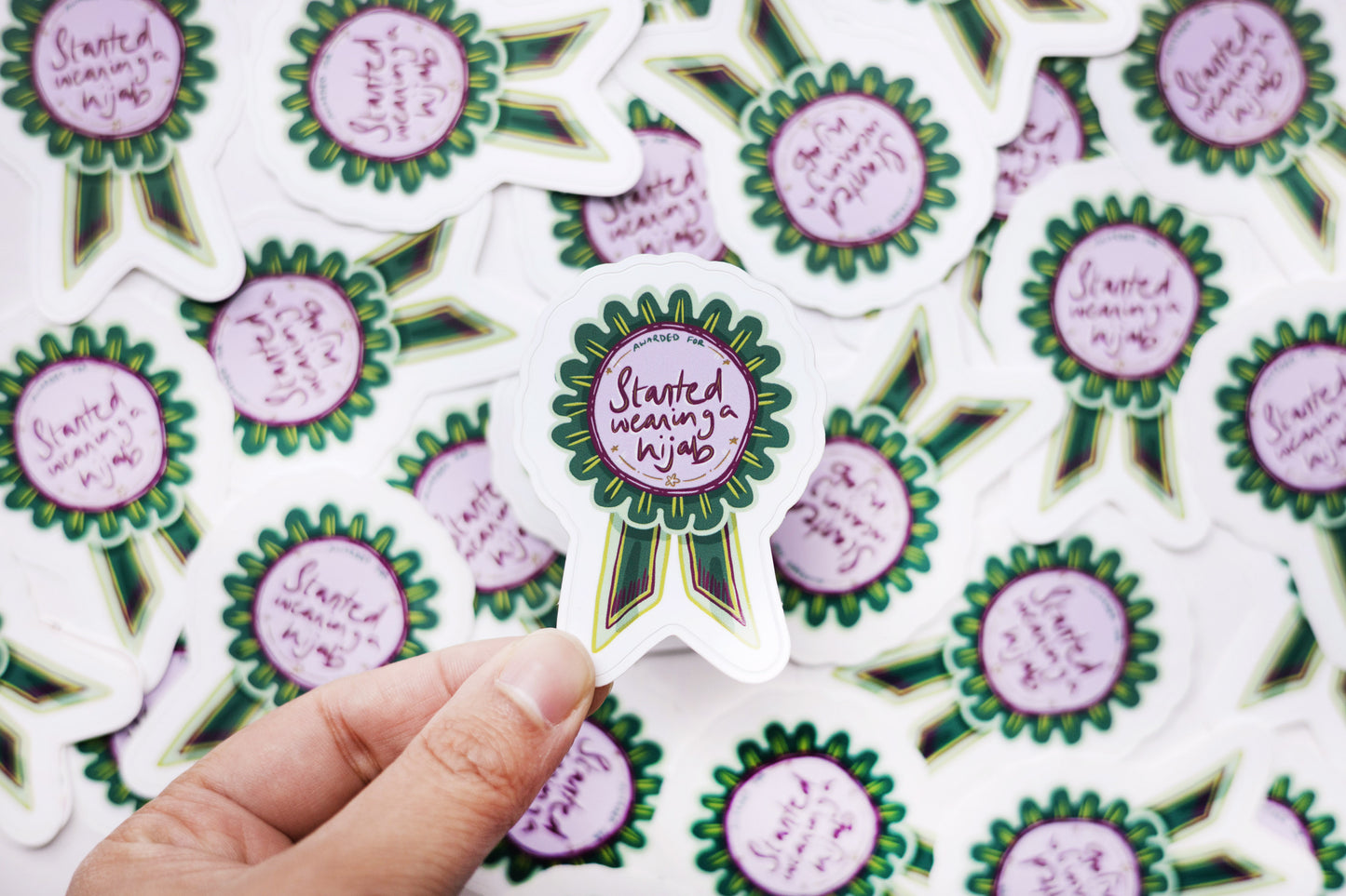 “Started Wearing a Hijab” Ribbon Sticker – Celebrate This Beautiful Milestone
