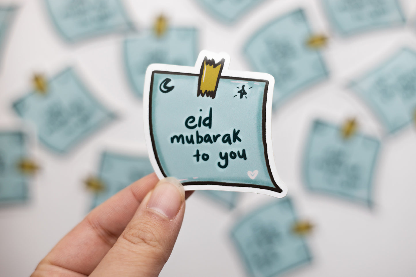 Eid Mubarak to You Sticker – Teal Sticky Note Design