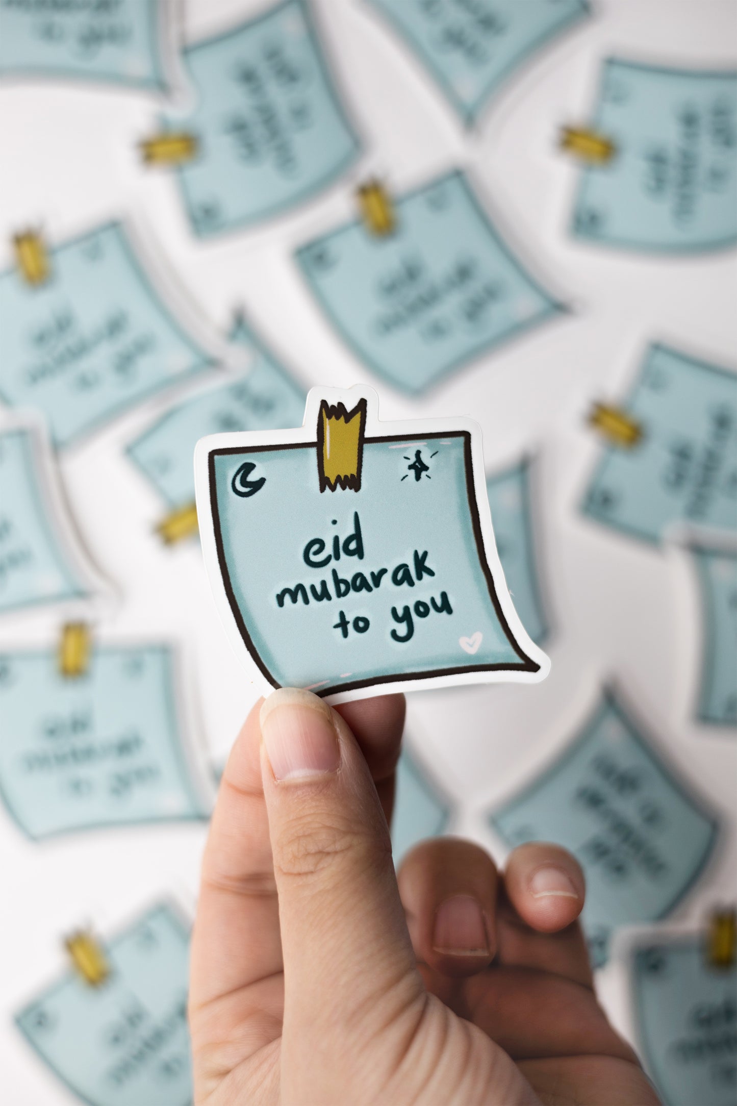 Eid Mubarak to You Sticker – Teal Sticky Note Design