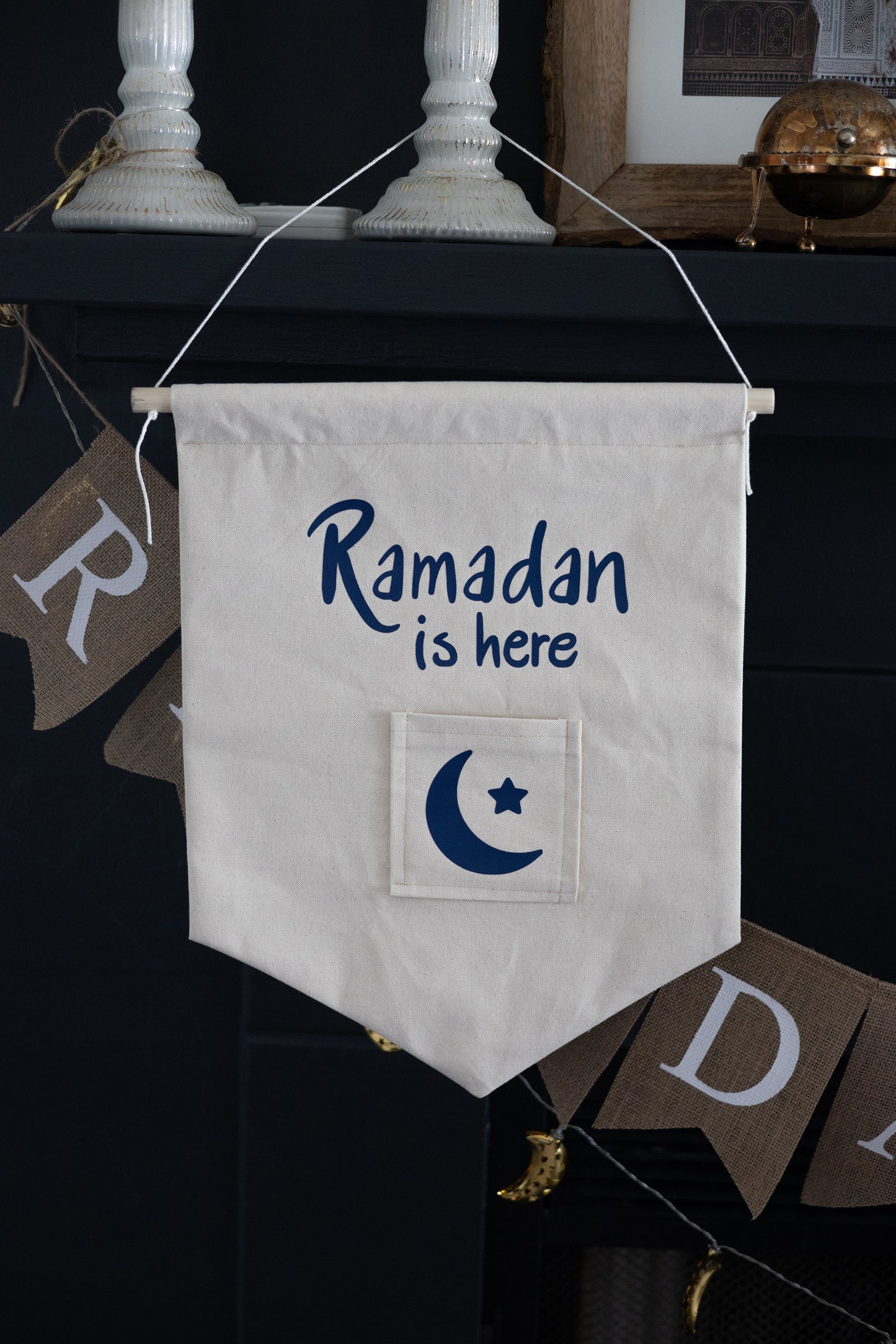 Ramadan & Eid Canvas Banner with Treat Pocket
