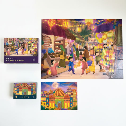 Eid Bazaar & Sunrise Mosque Puzzle Bundle | Tiny Roots